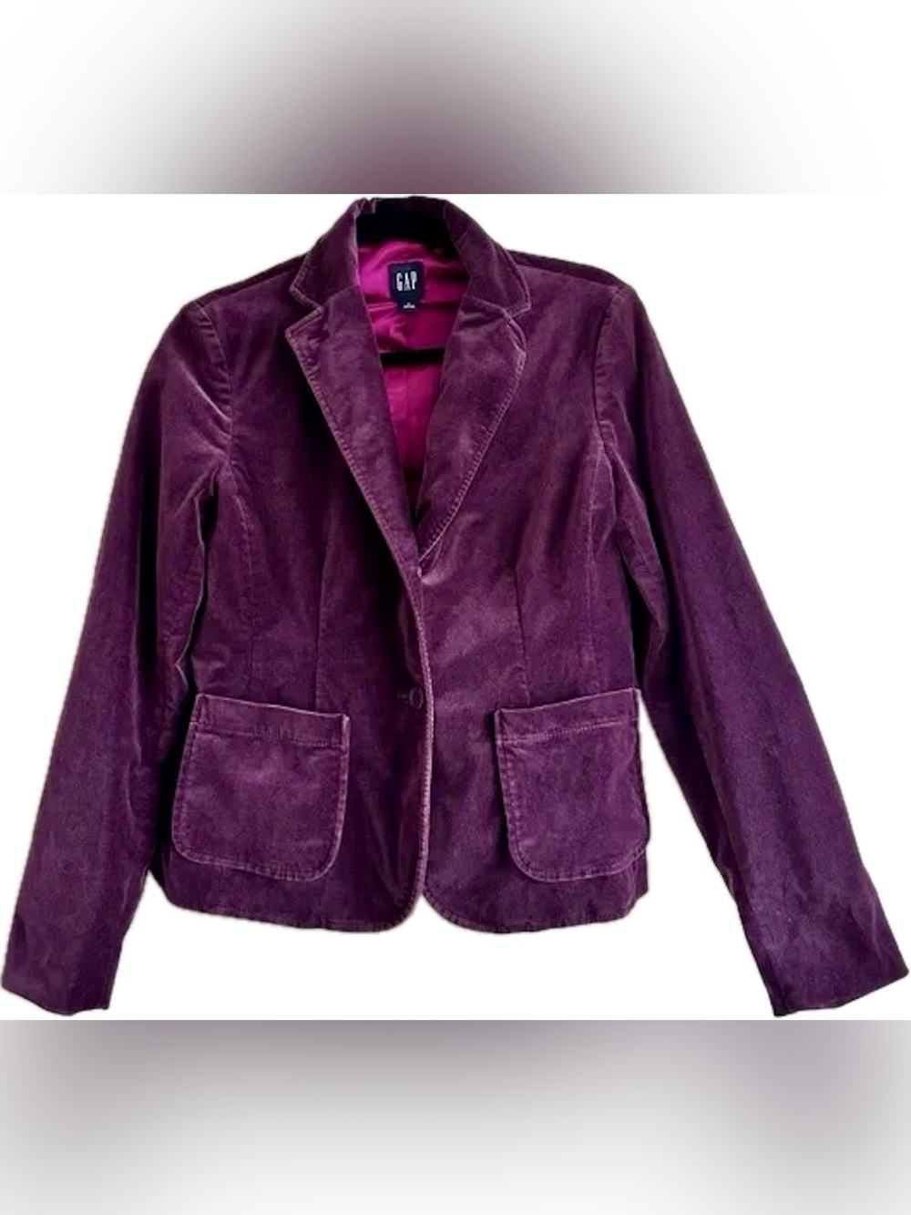GAP Women's Deep Plum Velvet Blazer